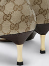 bombshell gg jacquard canvas ankle boots with mid stiletto heel