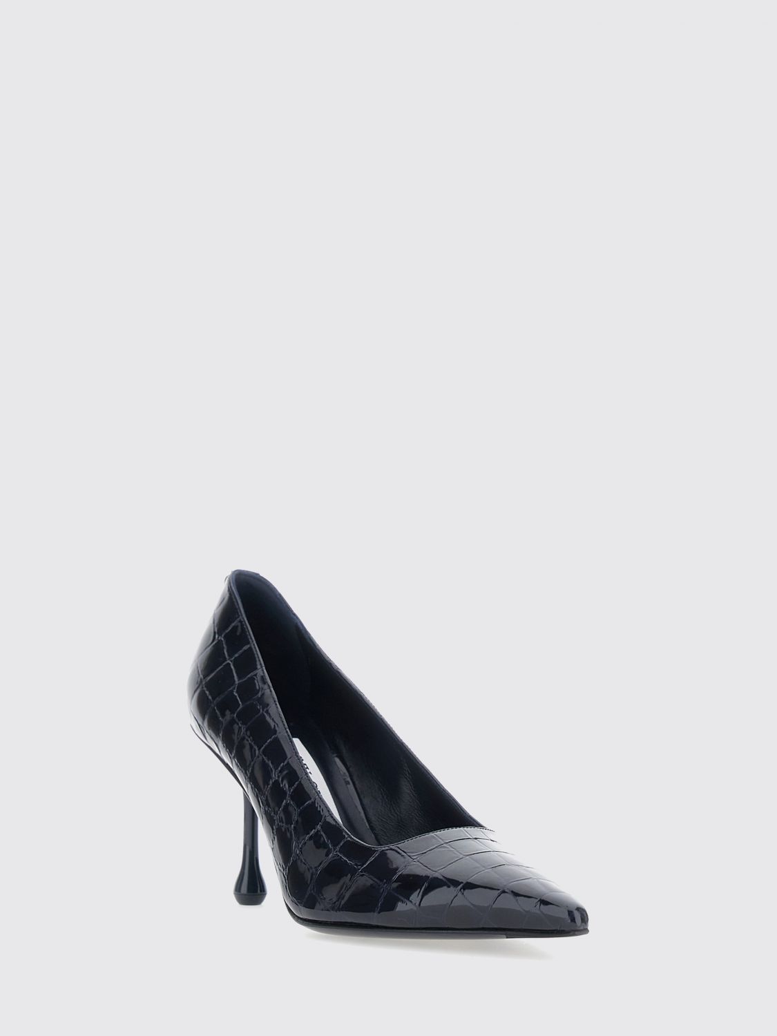 ixia 80 crocodile-effect patent leather court shoes
