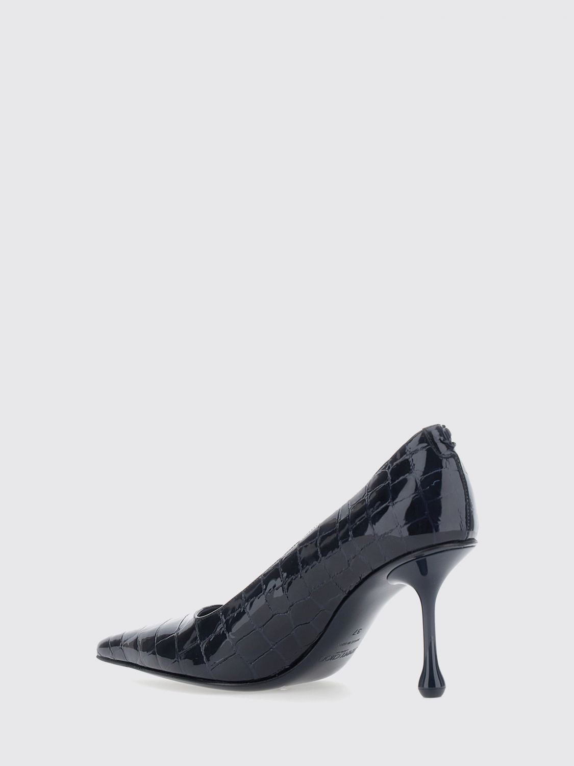 ixia 80 crocodile-effect patent leather court shoes