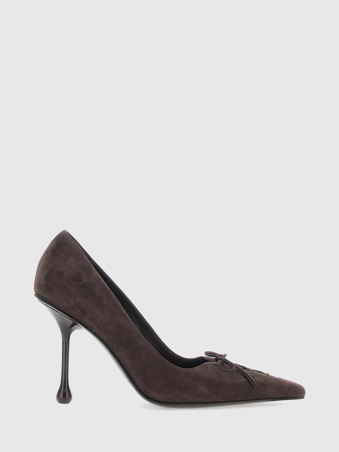 scarlett 95 suede court shoes with bow appliqué