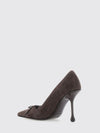 scarlett 95 suede court shoes with bow appliqué