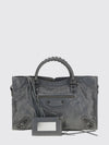 le city medium arena lambskin handbag with studs and mirror