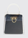pvc handbag with gancini closure and tubular handle
