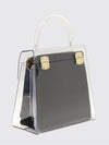 pvc handbag with gancini closure and tubular handle