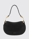 wishbone calfskin shoulder bag with woven handle