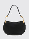 wishbone calfskin shoulder bag with woven handle