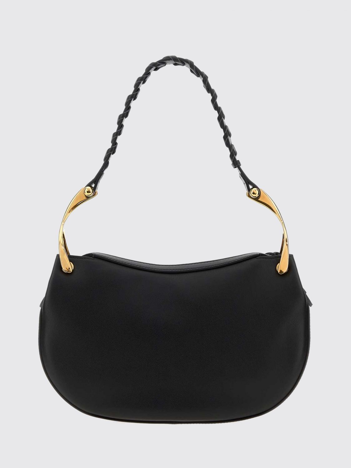 wishbone calfskin shoulder bag with woven handle