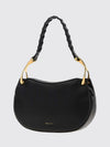 wishbone calfskin shoulder bag with woven handle