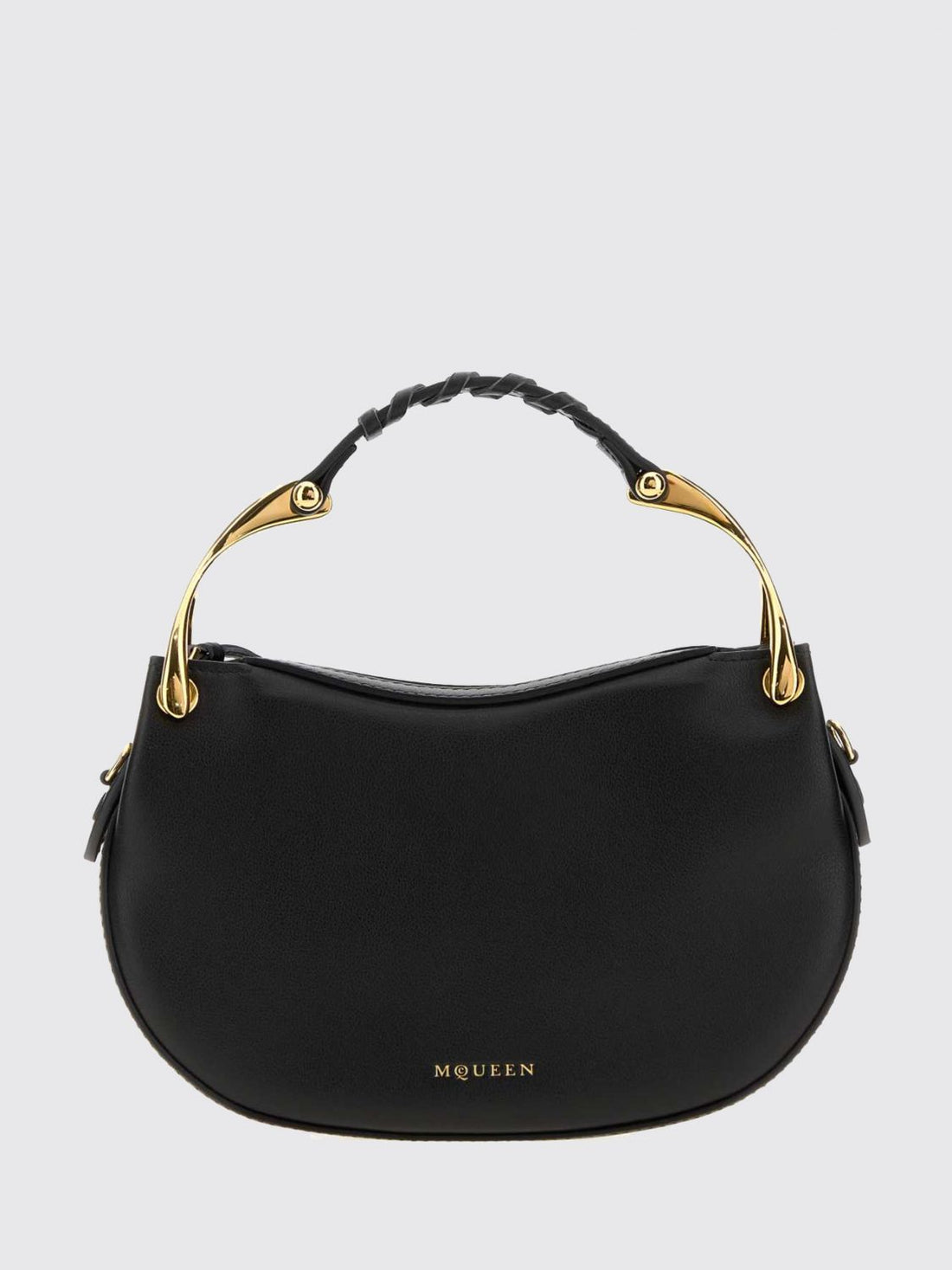 MCQUEEN OS wishbone leather mini handbag with removable shoulder strap