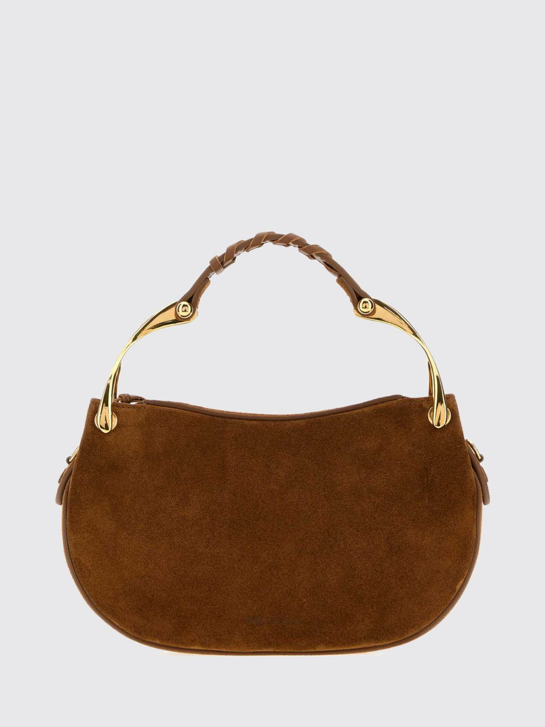 MCQUEEN OS wishbone suede and leather mini shoulder bag