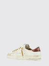 stardan calfskin leather trainers with distressed effect and logo