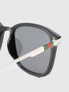 aviator metal and acetate sunglasses with web detail