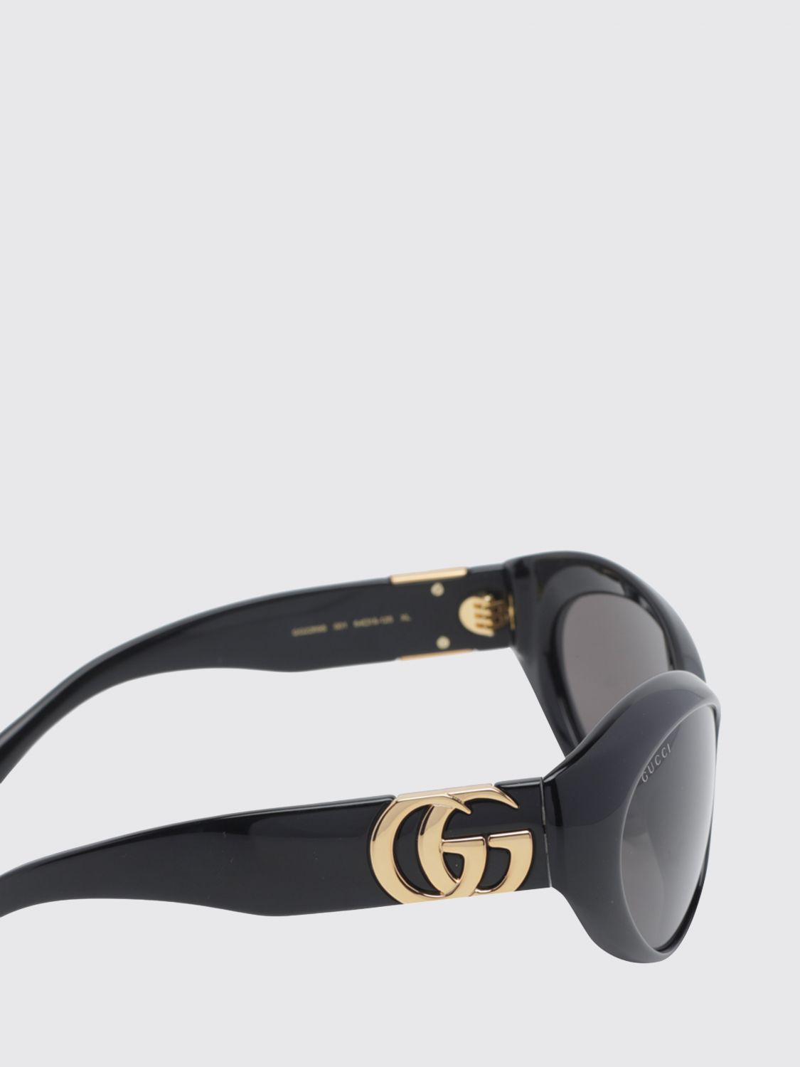 cat-eye acetate sunglasses with rounded shape and gg logo