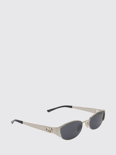 gold-tone metal cat-eye sunglasses with oval shape and gg logo