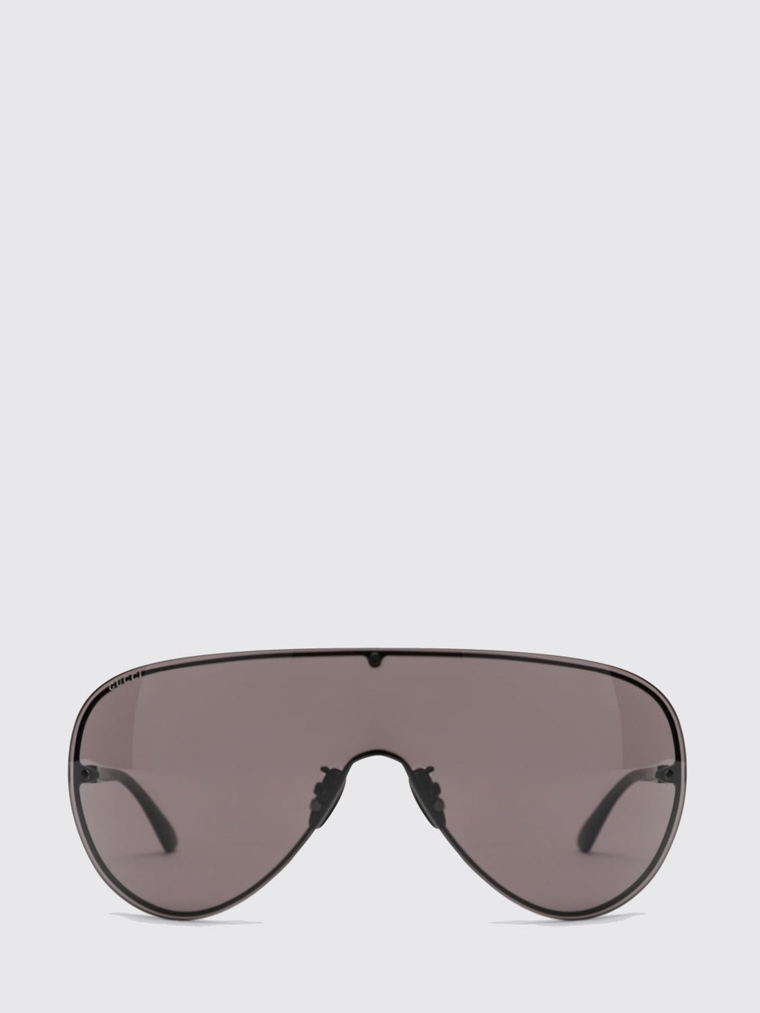 GUCCI OS aviator-style shield sunglasses in metal with engraved logo