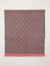 gg jacquard wool scarf with fringed edges