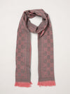 gg jacquard wool scarf with fringed edges