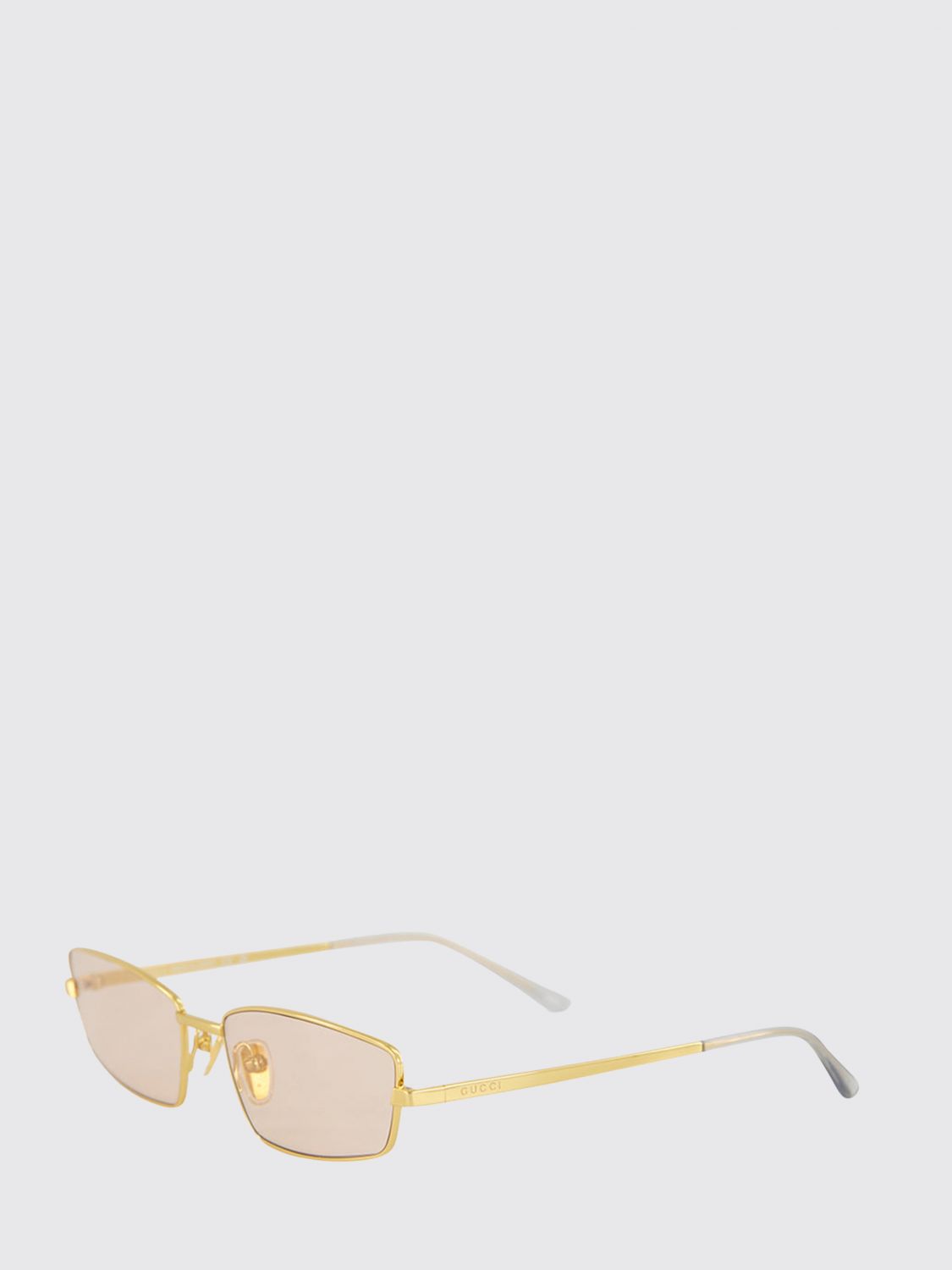 engraved-logo rectangular metal sunglasses