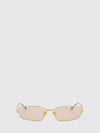 engraved-logo rectangular metal sunglasses