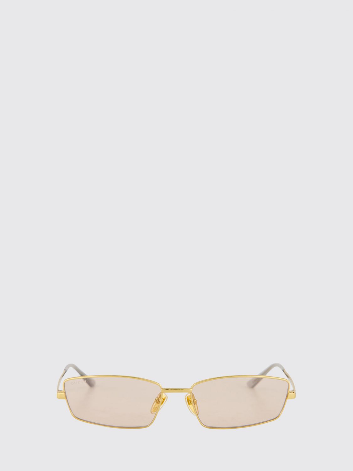 engraved-logo rectangular metal sunglasses