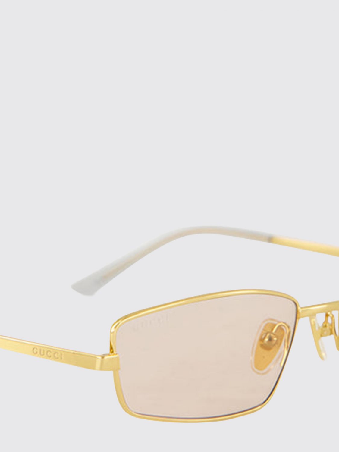 engraved-logo rectangular metal sunglasses