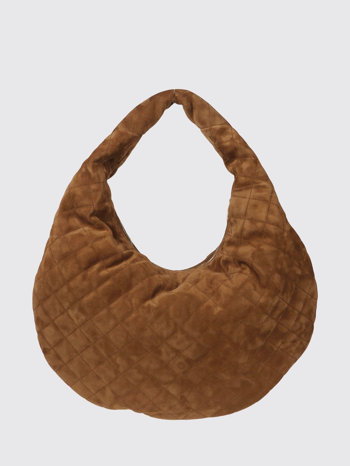icare quilted suede shoulder bag with ysl monogram