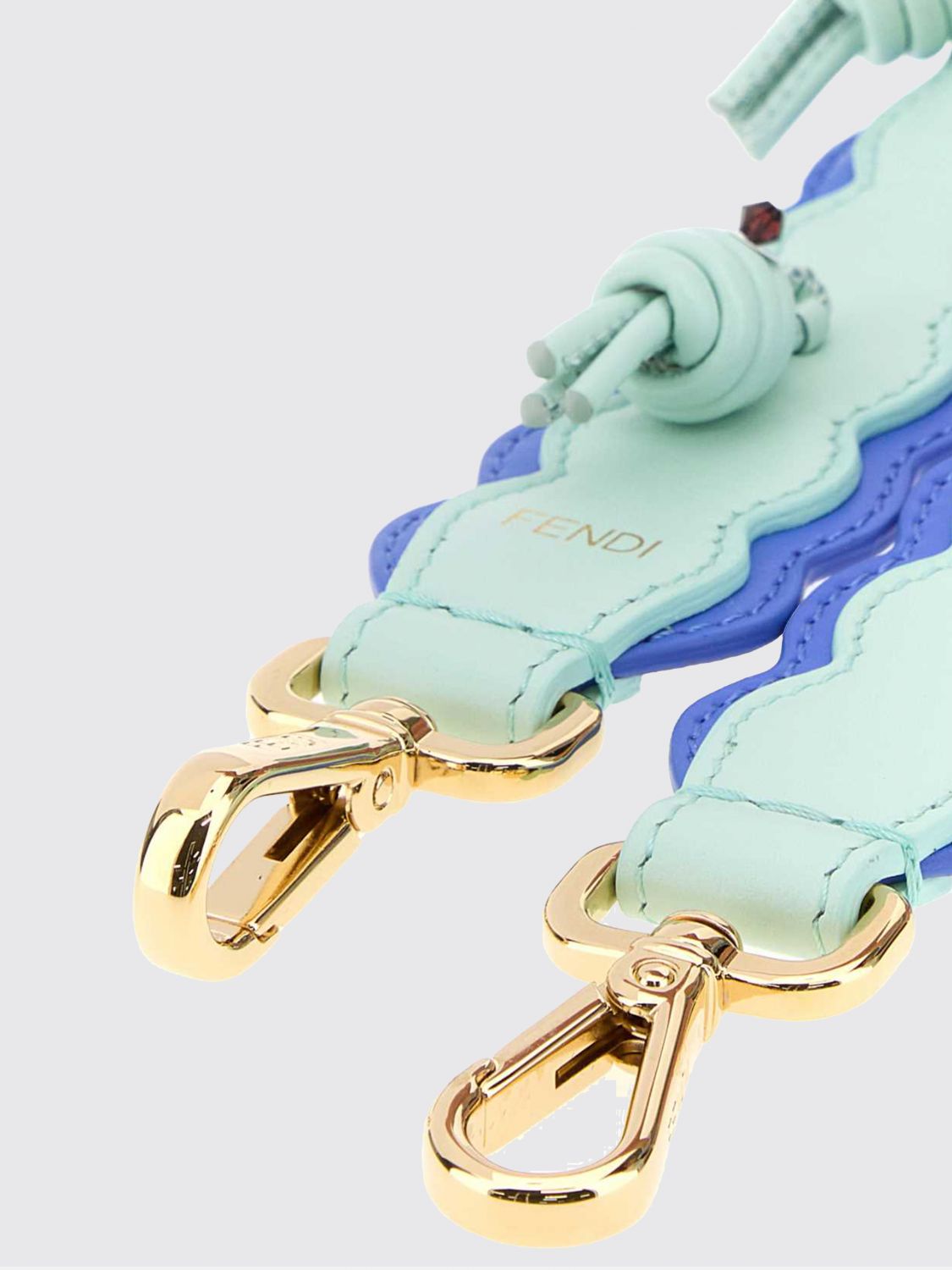 knotted calfskin shoulder strap with lobster clasp hooks