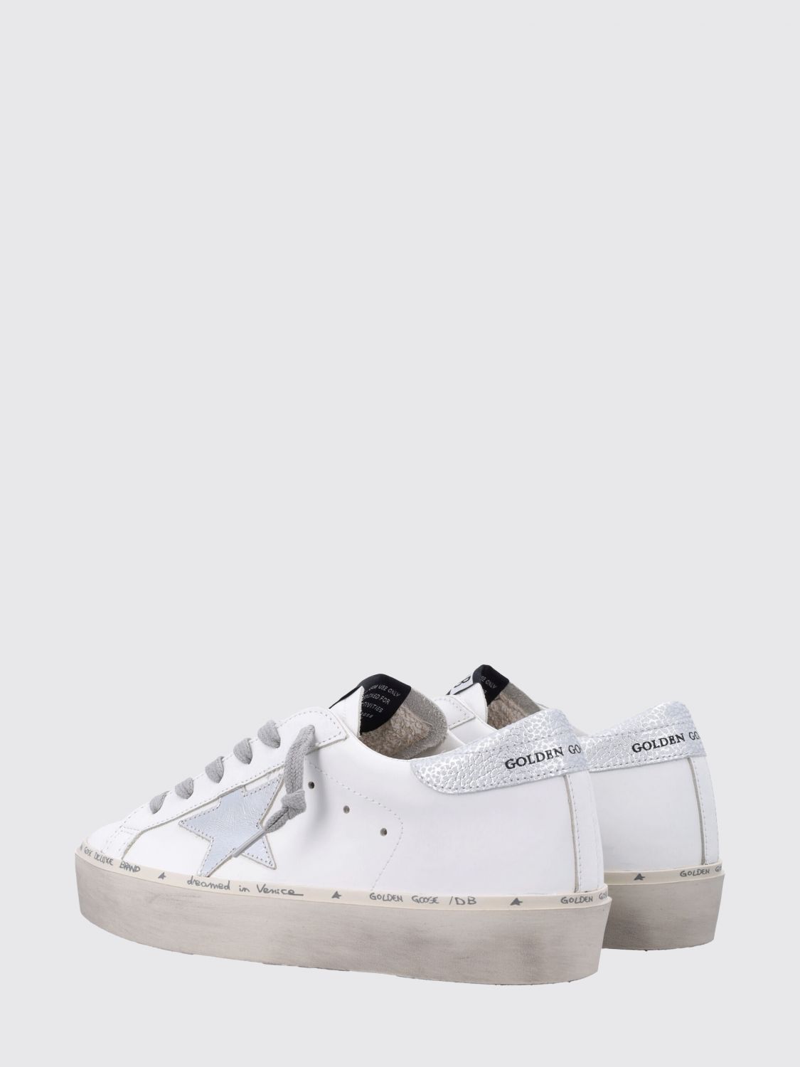 hi star leather platform sneakers with laminated details