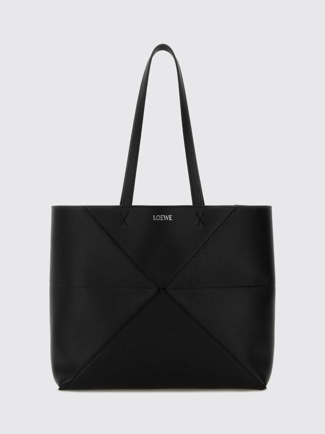 LOEWE OS puzzle fold medium calfskin leather tote bag with double handle