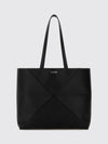 puzzle fold medium calfskin leather tote bag with double handle