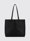 puzzle fold medium calfskin leather tote bag with double handle