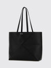 puzzle fold medium calfskin leather tote bag with double handle