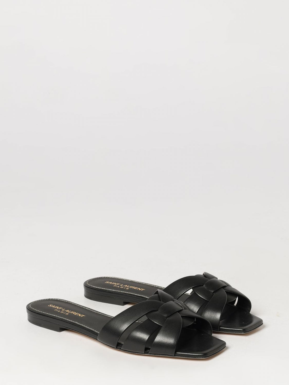 SAINT LAURENT 36 tribute smooth calf leather low-heeled mule sandals