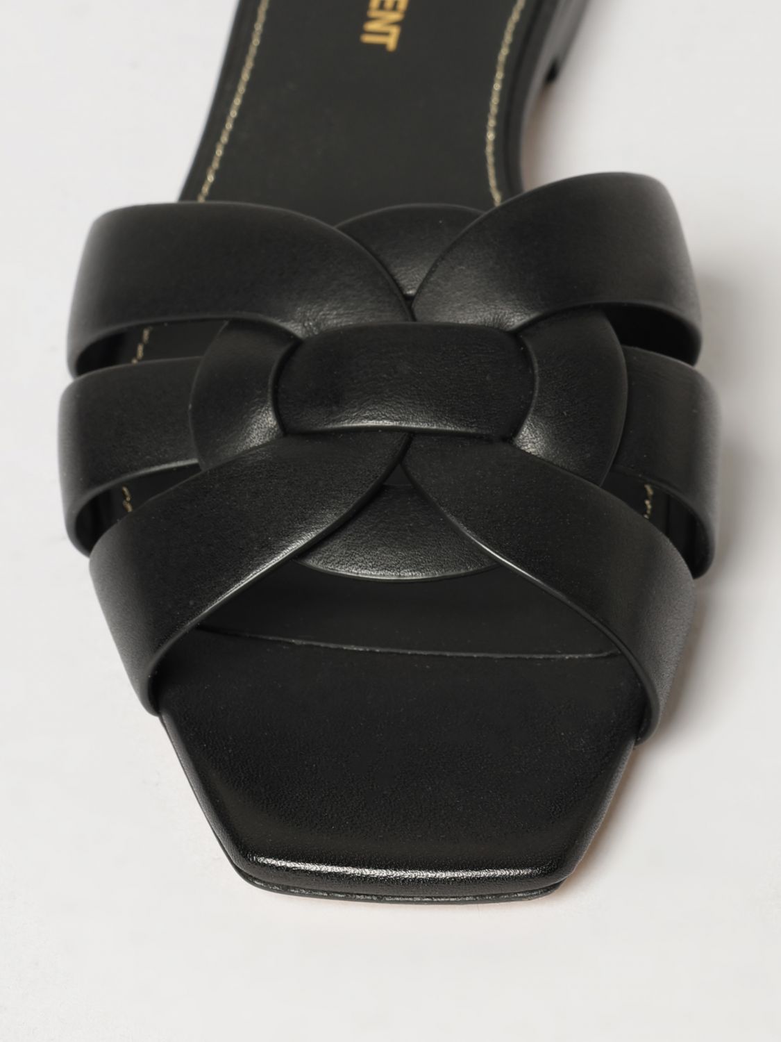 tribute smooth calf leather low-heeled mule sandals
