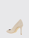 glitter leather pumps with high stiletto heel
