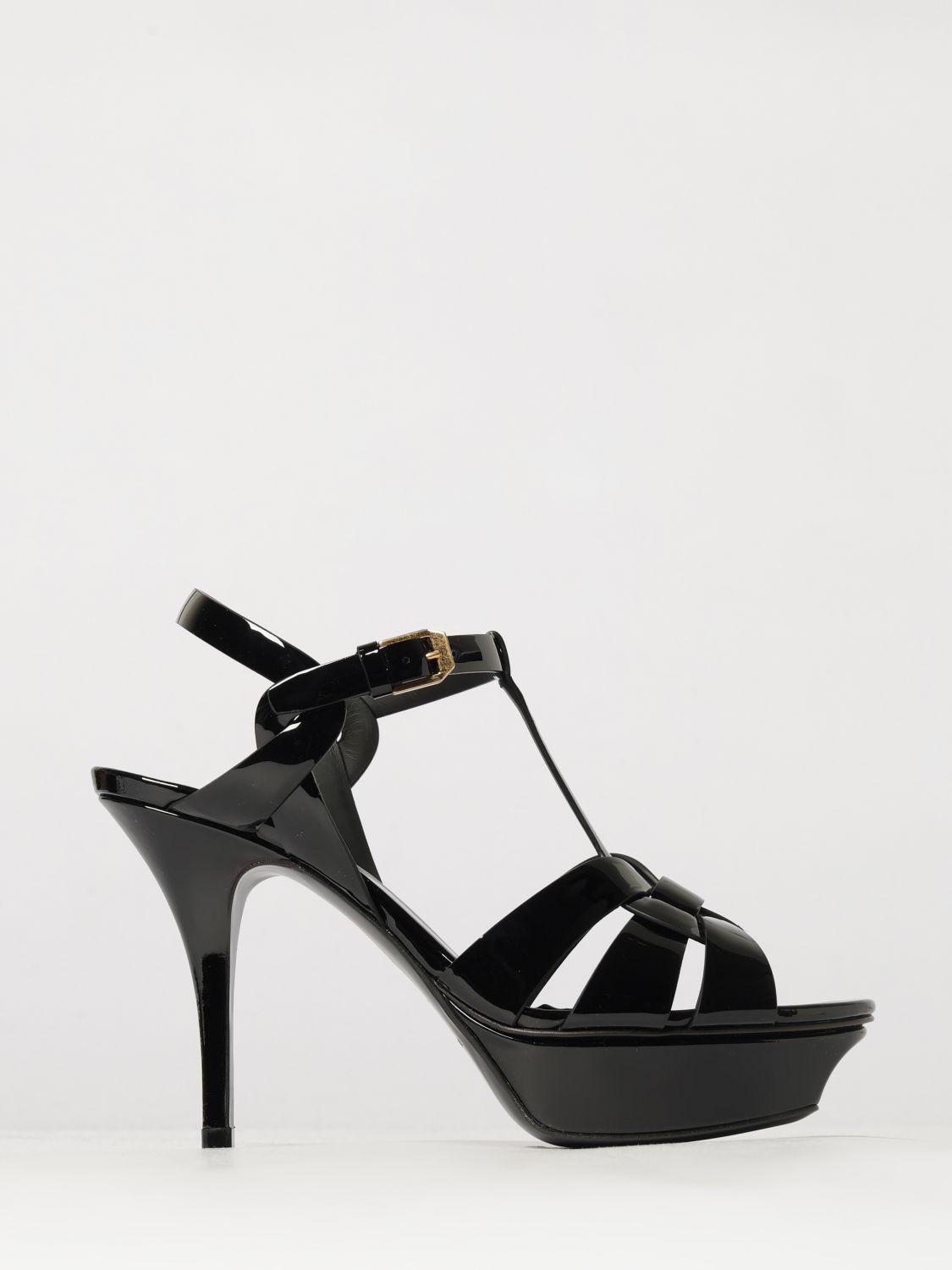 tribute patent leather high heel platform sandals