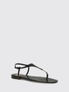cassandre ysl logo calf leather thong sandals