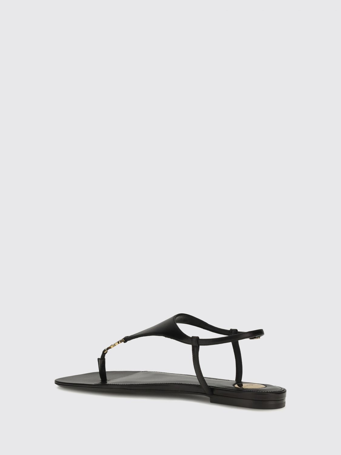 cassandre ysl logo calf leather thong sandals