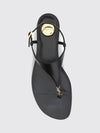 cassandre ysl logo calf leather thong sandals