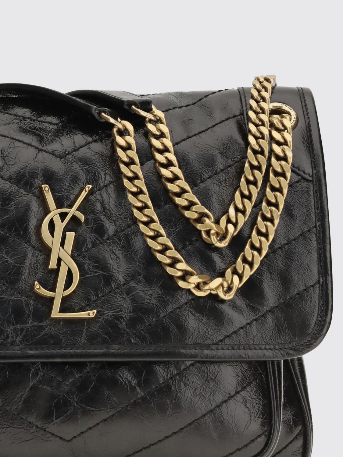 niki shoulder bag in quilted calfskin with ysl monogram