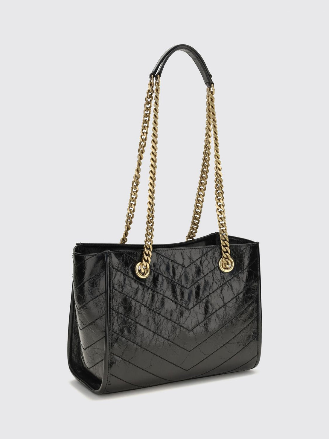 SAINT LAURENT OS niki bag in quilted calfskin with chevron pattern