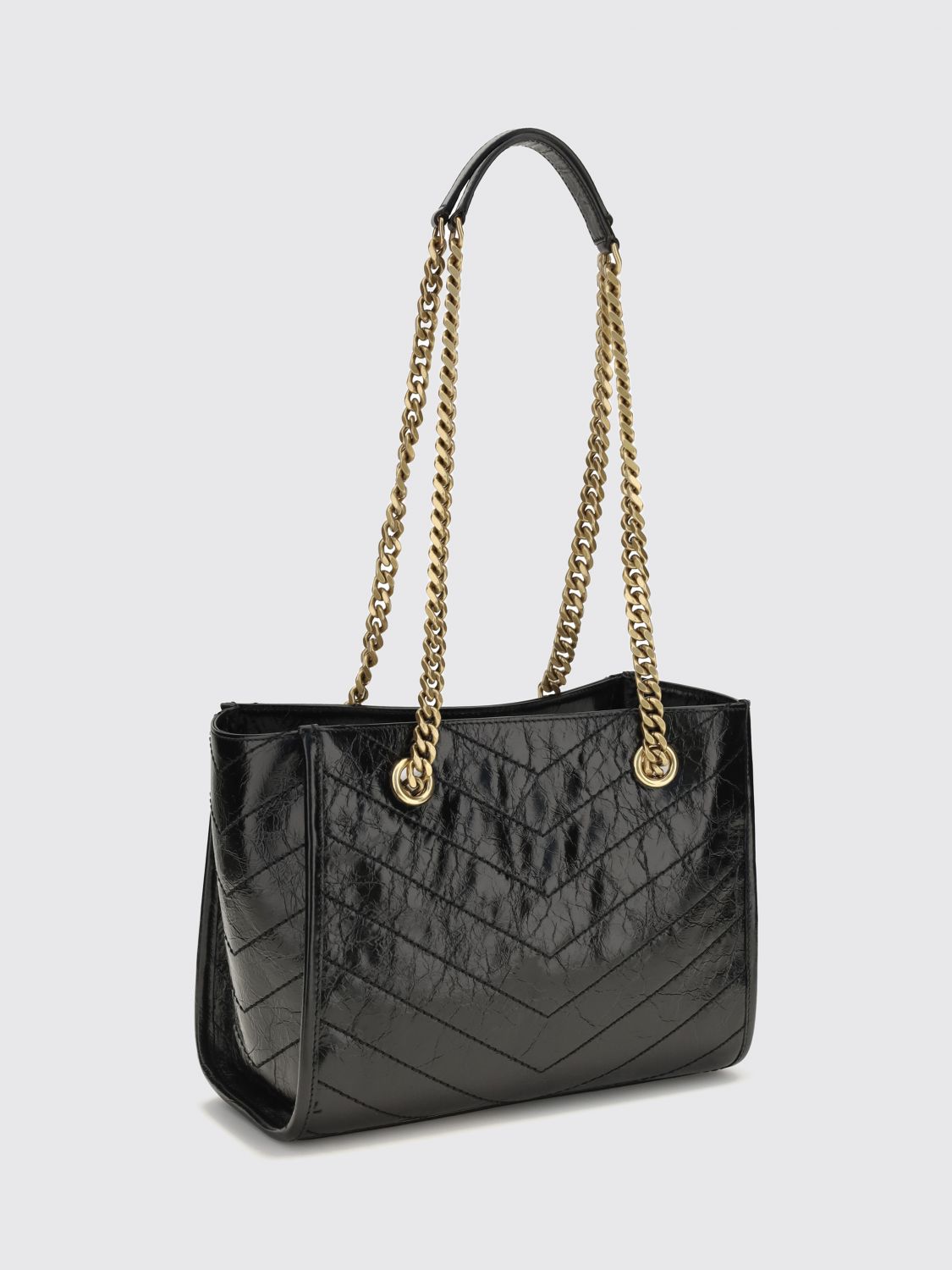 niki bag in quilted calfskin with chevron pattern