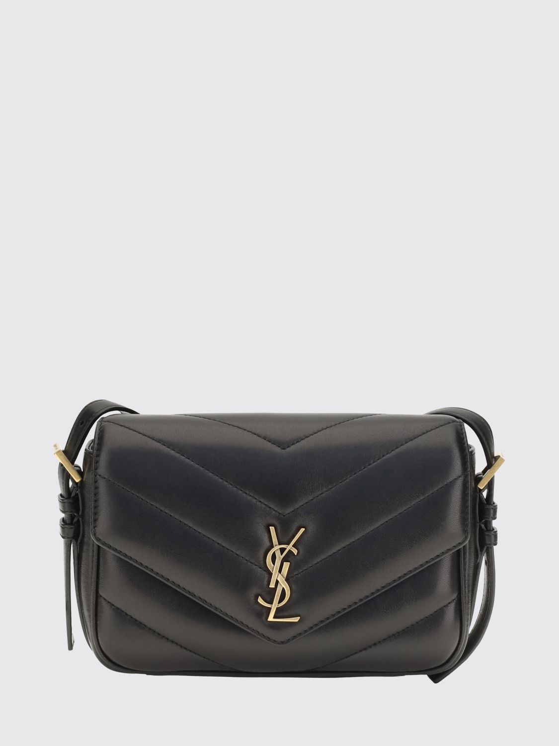 loulou mini bag in matelassé lambskin with flap