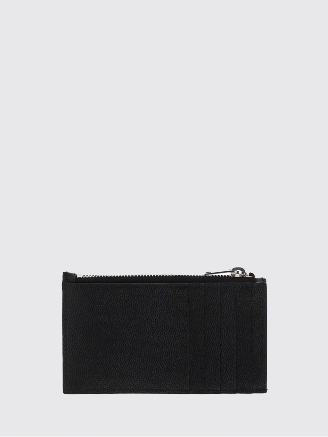 grain de poudre leather card holder with chevron pattern and ysl logo