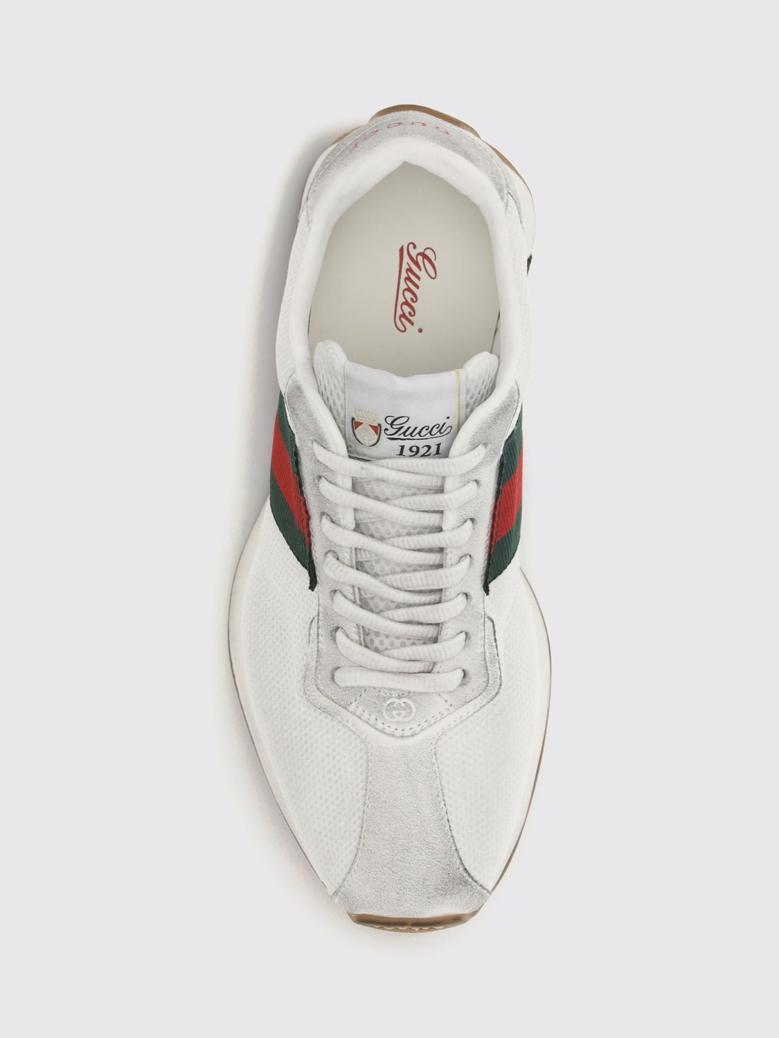 tempo low-top sneakers in leather and mesh with web detail