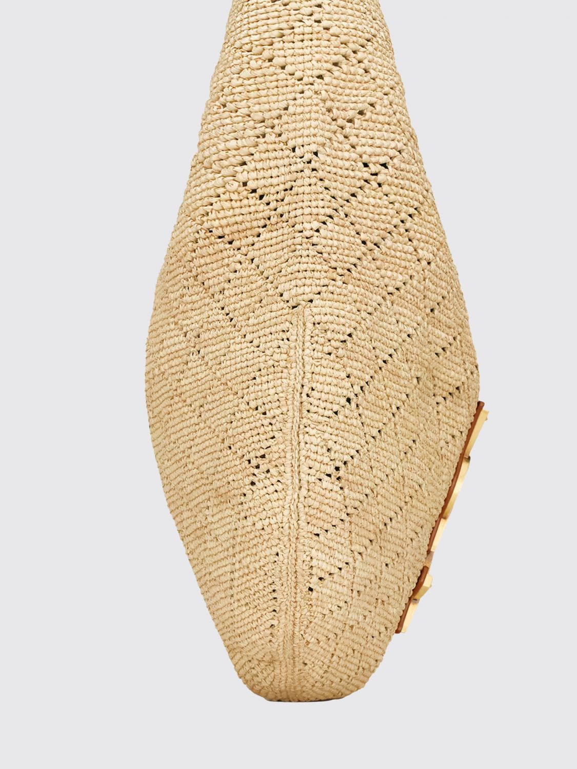 icare crochet raffia shoulder bag with ysl logo