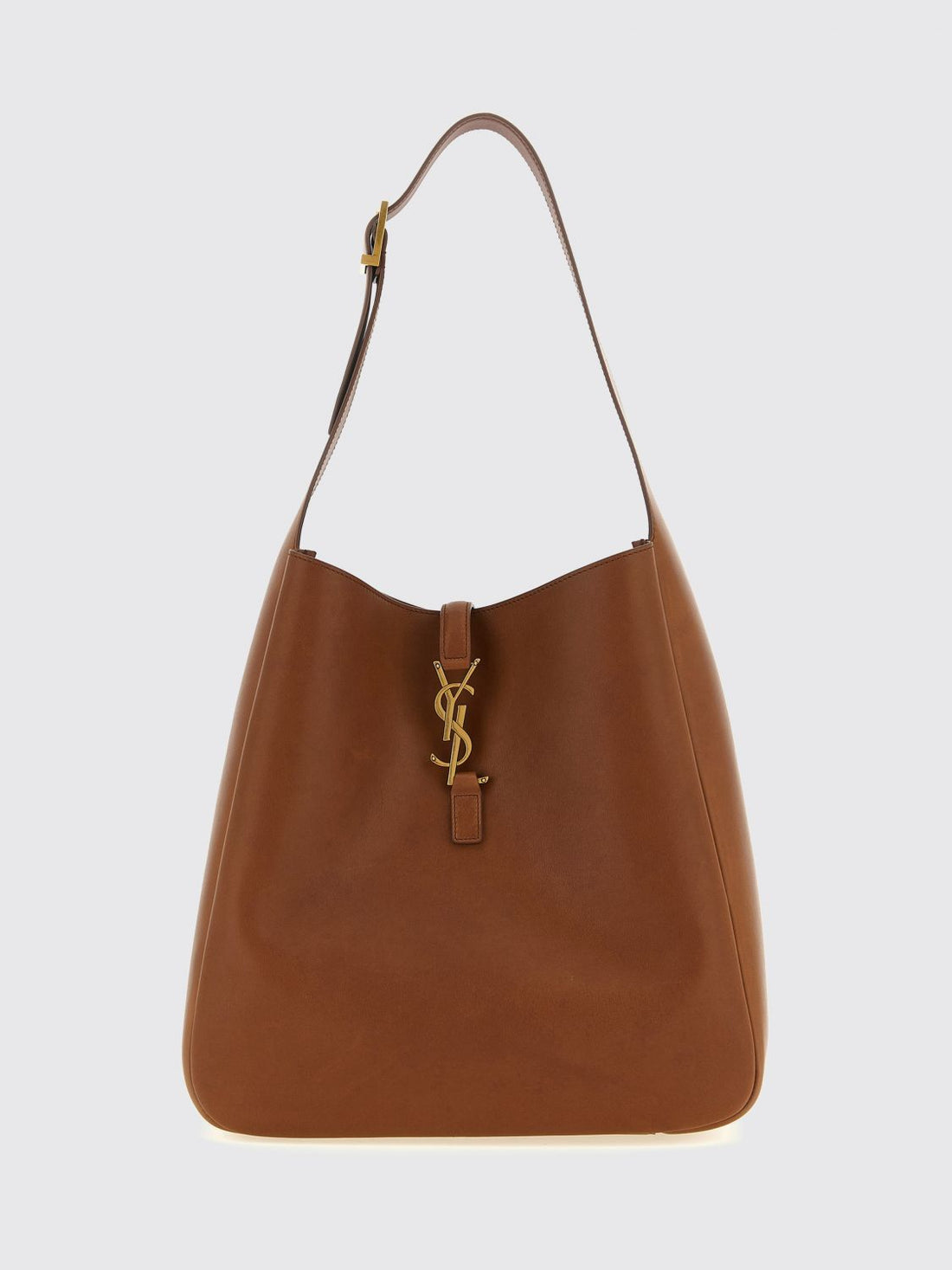 SAINT LAURENT OS le 5 à 7 smooth calfskin leather shoulder bag with ysl buckle