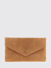 suede calfskin envelope clutch with ysl monogram