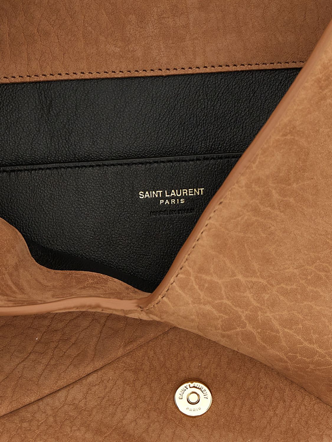 suede calfskin envelope clutch with ysl monogram