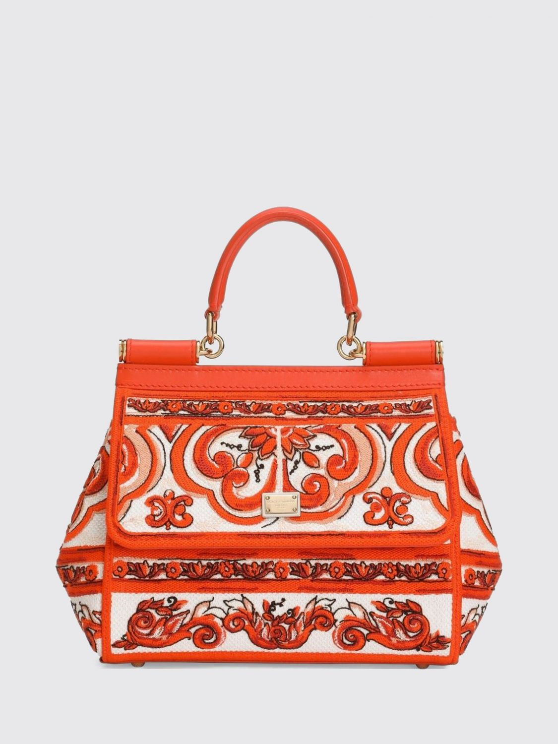 sicily mini handbag in cotton with maiolica print